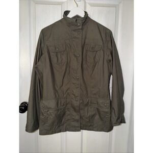 Barbour Women's Dark Green Super Lightweight Utility Jacket Plaid Lined US10